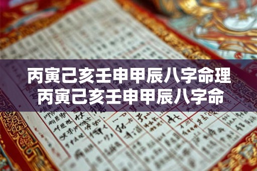 丙寅己亥壬申甲辰八字命理 丙寅己亥壬申甲辰八字命理详解 丙寅己亥壬申甲辰八字命理 丙寅己亥壬申甲辰八字命理详解