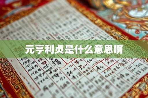 元亨利贞是什么意思啊