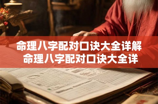 命理八字配对口诀大全详解 命理八字配对口诀大全详解图片 命理八字配对口诀大全详解 命理八字配对口诀大全详解图片
