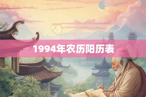1994年农历阳历表 1994年农历阳历表