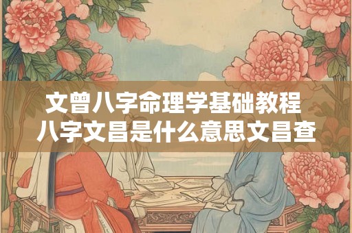 文曾八字命理学基础教程 八字文昌是什么意思文昌查法