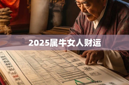 2025属牛女人财运 2025属牛女人财运