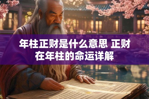 年柱正财是什么意思 正财在年柱的命运详解 年柱正财是什么意思 正财在年柱的命运详解