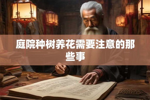 庭院种树养花需要注意的那些事