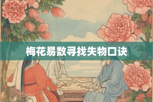 梅花易数寻找失物口诀 梅花易数寻找失物口诀