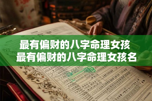 最有偏财的八字命理女孩 最有偏财的八字命理女孩名字