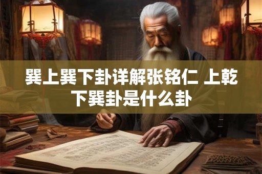 巽上巽下卦详解张铭仁 上乾下巽卦是什么卦 巽上巽下卦详解张铭仁 上乾下巽卦是什么卦