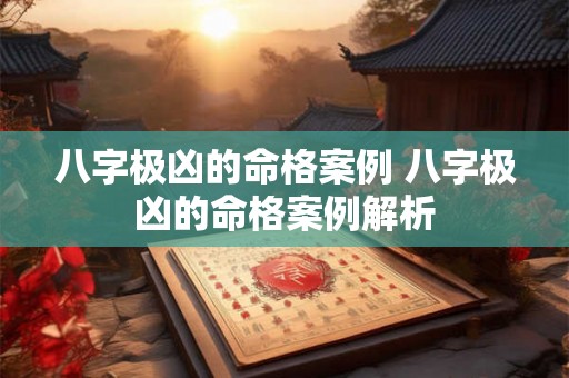 八字极凶的命格案例 八字极凶的命格案例解析 八字极凶的命格案例 八字极凶的命格案例解析