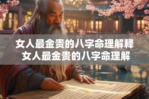 女人最金贵的八字命理解释 女人最金贵的八字命理解释是什么 女人最金贵的八字命理解释 女人最金贵的八字命理解释是什么