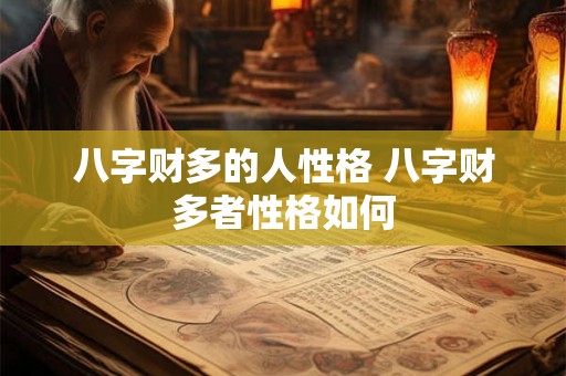 八字财多的人性格 八字财多者性格如何