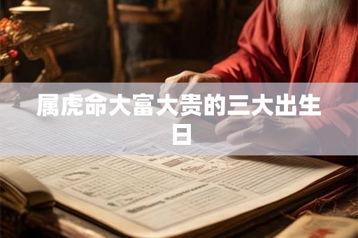 属虎命大富大贵的三大出生日 属虎命大富大贵的三大出生日