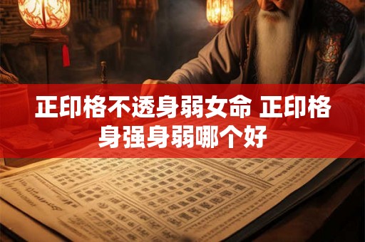 正印格不透身弱女命 正印格身强身弱哪个好