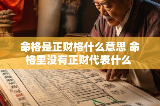命格是正财格什么意思 命格里没有正财代表什么 命格是正财格什么意思 命格里没有正财代表什么