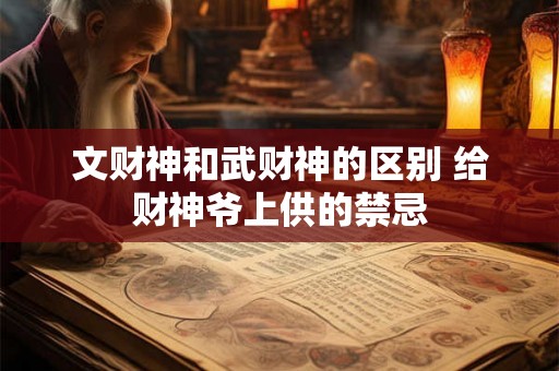文财神和武财神的区别 给财神爷上供的禁忌