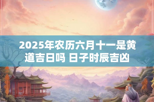 2025年农历六月十一是黄道吉日吗 日子时辰吉凶 2025年农历六月十一是黄道吉日吗 日子时辰吉凶