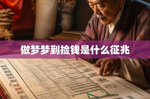 做梦梦到捡钱是什么征兆 做梦梦到捡钱是什么征兆
