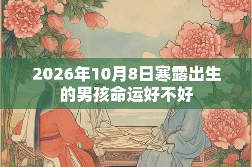 2026年10月8日寒露出生的男孩命运好不好