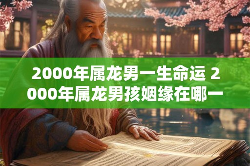 2000年属龙男一生命运 2000年属龙男孩姻缘在哪一年 2000年属龙男一生命运 2000年属龙男孩姻缘在哪一年
