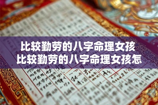 比较勤劳的八字命理女孩 比较勤劳的八字命理女孩怎么样 比较勤劳的八字命理女孩 比较勤劳的八字命理女孩怎么样