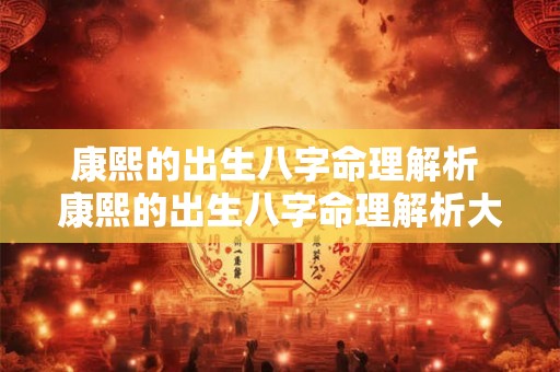 康熙的出生八字命理解析 康熙的出生八字命理解析大全