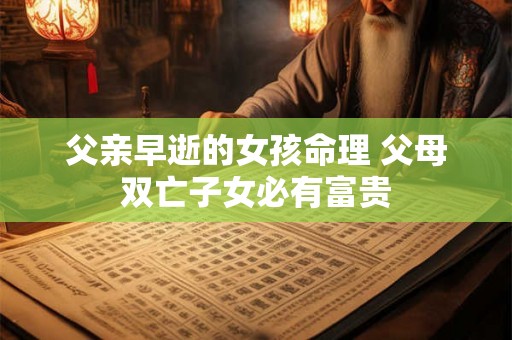 父亲早逝的女孩命理 父母双亡子女必有富贵 父亲早逝的女孩命理 父母双亡子女必有富贵