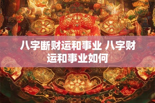 八字断财运和事业 八字财运和事业如何