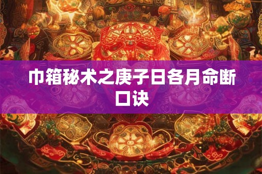 巾箱秘术之庚子日各月命断口诀 巾箱秘术之庚子日各月命断口诀