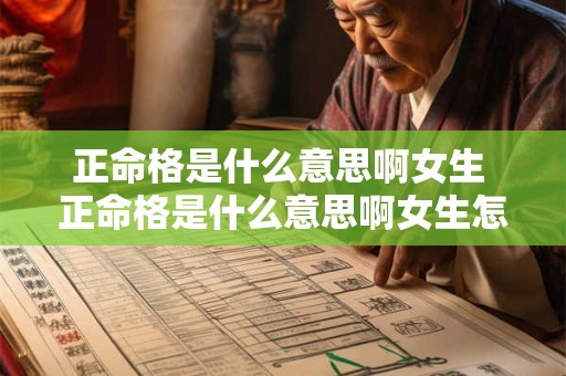 正命格是什么意思啊女生 正命格是什么意思啊女生怎么解释 正命格是什么意思啊女生 正命格是什么意思啊女生怎么解释