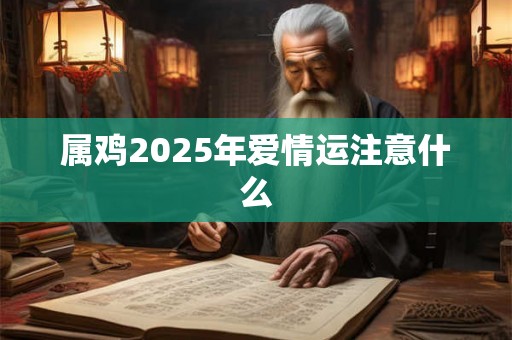 属鸡2025年爱情运注意什么 属鸡2025年爱情运注意什么