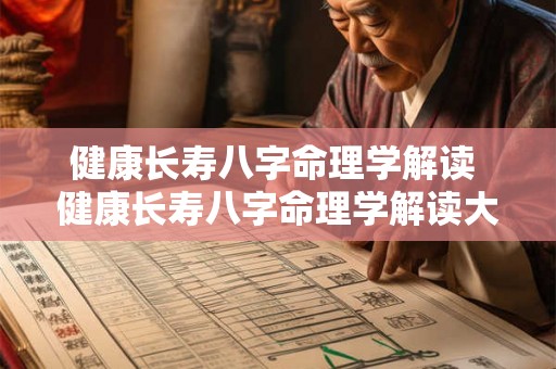 健康长寿八字命理学解读 健康长寿八字命理学解读大全 健康长寿八字命理学解读 健康长寿八字命理学解读大全