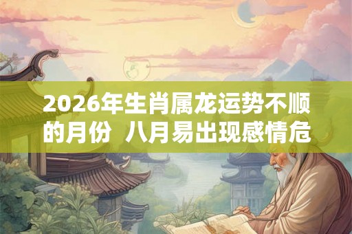 2026年生肖属龙运势不顺的月份  八月易出现感情危机