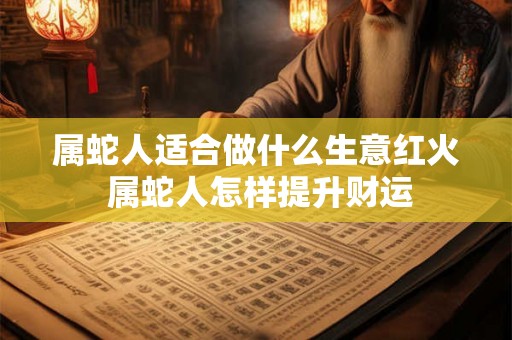属蛇人适合做什么生意红火 属蛇人怎样提升财运 属蛇人适合做什么生意红火 属蛇人怎样提升财运