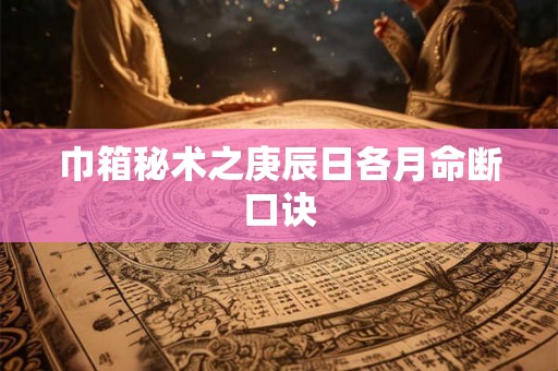 巾箱秘术之庚辰日各月命断口诀 巾箱秘术之庚辰日各月命断口诀