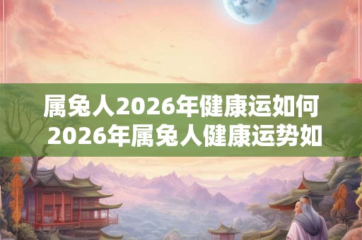 属兔人2026年健康运如何 2026年属兔人健康运势如何 属兔人2026年健康运如何 2026年属兔人健康运势如何