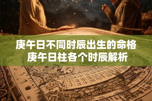 庚午日不同时辰出生的命格 庚午日柱各个时辰解析