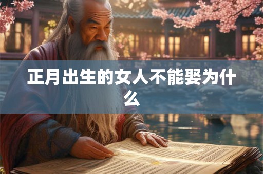 正月出生的女人不能娶为什么 正月出生的女人不能娶为什么