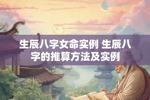生辰八字女命实例 生辰八字的推算方法及实例