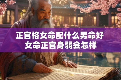 正官格女命配什么男命好 女命正官身弱会怎样