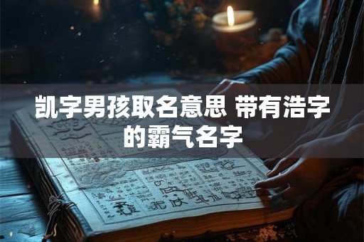 凯字男孩取名意思 带有浩字的霸气名字