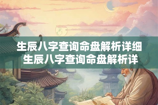 生辰八字查询命盘解析详细 生辰八字查询命盘解析详细表