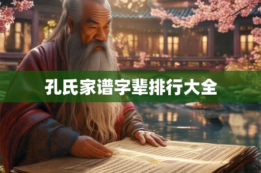 孔氏家谱字辈排行大全 孔氏家谱字辈排行大全