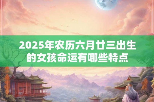 2025年农历六月廿三出生的女孩命运有哪些特点