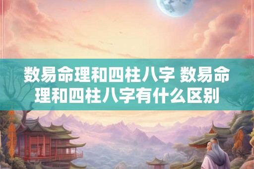 数易命理和四柱八字 数易命理和四柱八字有什么区别