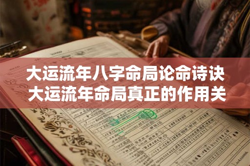 大运流年八字命局论命诗诀 大运流年命局真正的作用关系 二 大运流年八字命局论命诗诀 大运流年命局真正的作用关系 二