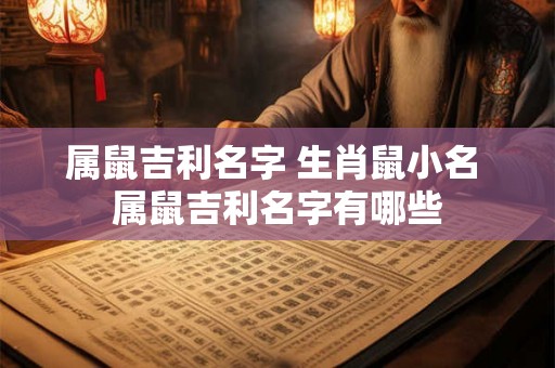 属鼠吉利名字 生肖鼠小名 属鼠吉利名字有哪些