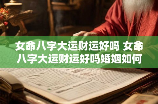 女命八字大运财运好吗 女命八字大运财运好吗婚姻如何 女命八字大运财运好吗 女命八字大运财运好吗婚姻如何