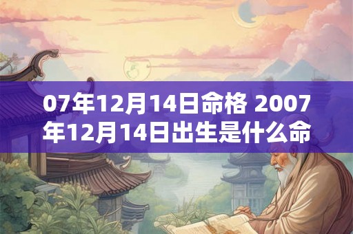 07年12月14日命格 2007年12月14日出生是什么命