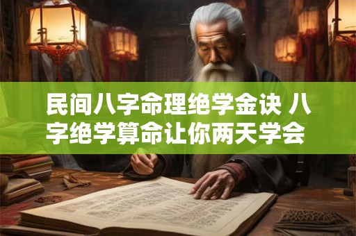 民间八字命理绝学金诀 八字绝学算命让你两天学会 1