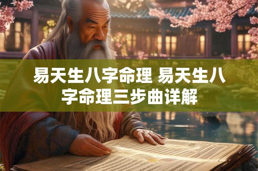 易天生八字命理 易天生八字命理三步曲详解 易天生八字命理 易天生八字命理三步曲详解