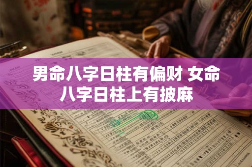 男命八字日柱有偏财 女命八字日柱上有披麻 男命八字日柱有偏财 女命八字日柱上有披麻